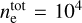 $n_{\rm{e}}^{{\rm{tot}}} = {10^4}$