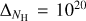 ${{\rm{\Delta }}_{{N_{\rm{H}}}}} = {10^{20}}$
