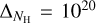 ${{\rm{\Delta }}_{{N_{\rm{H}}}}} = {10^{20}}$
