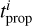 $t_{{\rm{prop}}}^i$