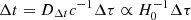 $ \Delta t = D_{\Delta t} c^{-1} \Delta \tau \propto H_0^{-1} \Delta \tau $