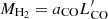 $ M_{\mathrm{H_2}} = a_\mathrm{CO} L^\prime_\mathrm{CO} $