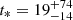 $ t_* = 19_{-14}^{+74} $