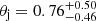 $ {\theta_{\text{j}}}=0.76^{+0.50}_{-0.46} $