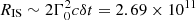 $ R_{\mathrm{IS}} \sim 2\Gamma_{0}^{2}c\delta t = 2.69 \times 10^{11} $