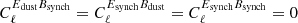 $ {C^{E_{{\rm dust}}B_{{\rm synch}}}_{\ell} =C^{E_{{\rm synch}}B_{{\rm dust}}}_{\ell} =C^{E_{{\rm synch}}B_{{\rm synch}}}_{\ell}=0} $