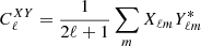 $ C^{XY}_\ell = \frac{1}{2\ell+1}\sum_m X_{\ell m}Y^*_{\ell m} $
