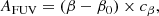 $$ \begin{aligned} A_{\mathrm{FUV}} = (\beta - \beta _0) \times c_{\beta }, \end{aligned} $$