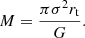 $$ \begin{aligned} M = \frac{\pi \sigma ^2 r_{\rm t}}{G}. \end{aligned} $$