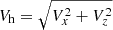 $ V_{\mathrm{h}} = \sqrt{V_x^2+V_z^2} $