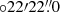 $ \circ22{\prime}22{{\overset{\prime\prime}{.}}}0 $