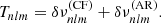 $$ \begin{aligned} T_{nlm} = \delta \nu ^{(\mathrm{CF})}_{nlm} + \delta \nu ^{(\mathrm{AR})}_{nlm}. \end{aligned} $$