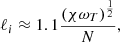 $$ \begin{aligned} \ell _i \approx 1.1 \frac{(\chi \omega _T)^\frac{1}{2}}{N}, \end{aligned} $$