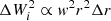 $ \Delta W_i^2 \propto w^2 r^2 \Delta r $