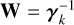 ${\bf{W}} = \gamma _k^{ - 1}$