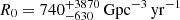 $ R_0=740_{-630}^{+3870}\,\mathrm{Gpc^{-3}\,yr^{-1}} $