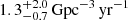 $ 1.3_{-0.7}^{+2.0}\,\mathrm{Gpc^{-3}\,yr^{-1}} $
