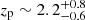 $ z_{\mathrm{p}}\sim 2.2_{-0.6}^{+0.8} $