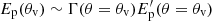 $ {E_{\rm p}}({\theta_{\rm v}})\sim\Gamma(\theta={\theta_{\rm v}}) E_{\rm p}^\prime(\theta={\theta_{\rm v}}) $