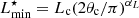 $ L_{\rm min}^\star=L_{\rm c}(2\theta_{\rm c}/\pi)^{\alpha_L} $