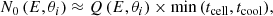 $$ \begin{aligned} N_0\left(E, \theta _i\right) \approx Q\left(E, \theta _i\right) \times \mathrm{min}\left(t_{\rm cell}, t_{\rm cool}\right)\!, \end{aligned} $$