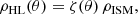 $$ \begin{aligned} \rho _{\rm HL} (\theta ) = \zeta (\theta )\,\rho _{\rm ISM}, \end{aligned} $$