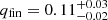 $ q_{\mathrm{fin}}= 0.11^{+0.03}_{-0.02} $
