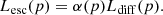 $$ \begin{aligned} L_{\rm esc}(p)= \alpha (p) L_{\rm diff}(p) . \end{aligned} $$
