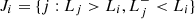 $ J_{i} = \{j: L_{j} > L_{i}, L^{-}_{j} < L_{i}\} $