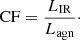 $$ \begin{aligned} \mathrm{CF} = \frac{L_{\rm IR}}{L_{\rm agn}}\cdot \end{aligned} $$