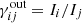 $ \gamma^{\text{out}}_{ij} = I_i/I_j $