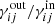 $ \gamma^{\text{out}}_{ij}/\gamma^{\text{in}}_{ij} $