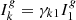 $ I^g_{k} = \gamma_{k1} I^g_1 $