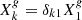 $ X^{g}_{k} = \delta_{k1}X^{g}_{1} $
