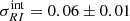 $ \sigma_{RI}^{\text{int}} = 0.06 \pm 0.01 $