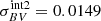 $ \sigma_{BV}^{\text{int2}} = 0.0149 $