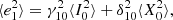 $$ \begin{aligned}&\langle {e_1^2}\rangle = \gamma _{10}^2\langle {I_0^2}\rangle + \delta _{10}^2 \langle {X_{0}^2}\rangle , \end{aligned} $$