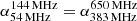 $ \rm \alpha_{54\,\rm MHz}^{144\,\rm MHz}=\alpha_{383\,\rm MHz}^{650\,\rm MHz} $