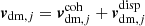 $ \boldsymbol{v}_{\mathrm{dm},j}=\boldsymbol{v}^{\mathrm{coh}}_{\mathrm{dm},j}+\boldsymbol{v}^{\mathrm{disp}}_{\mathrm{dm},j} $