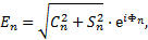 Mathematical equation: ${E_n} = \sqrt {C_n^2 + S_n^2} \cdot {{\rm{e}}^{i{{\rm{\Phi }}_n}}},$