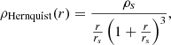 $$ \begin{aligned} \rho _{\rm Hernquist}(r) = \frac{\rho _s}{\frac{r}{r_s}\left( 1 + \frac{r}{r_s} \right)^3}, \end{aligned} $$