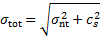 ${\sigma _{{\rm{tot}}}} = \sqrt {\sigma _{{\rm{nt}}}^2 + c_s^2} $