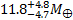 $11.8_{ - 4.7}^{ + 4.8}{M_ \oplus }$