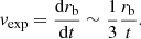 $$ \begin{aligned} v_{\rm exp}=\frac{\mathrm{d} r_{\rm b}}{\mathrm{d} t}\sim \frac{1}{3}\frac{r_{\rm b}}{t}. \end{aligned} $$