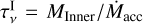 $\tau _v^{\rm{I}} = {M_{{\rm{Inner }}}}/{\dot M_{{\rm{acc}}}}$
