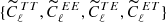 $ \{\widetilde C^{\,TT}_\ell,\widetilde C^{\,EE}_\ell, \widetilde C^{TE}_\ell,\widetilde C^{\,ET}_\ell\} $