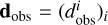 Mathematical equation: ${{\bf{d}}_{{\rm{obs}}}} = {\left( {d_{{\rm{obs}}}^i} \right)_i}$