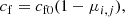 $$ \begin{aligned} c_{\rm f} = c_{\rm f0} (1 - \mu _{i,j}), \end{aligned} $$