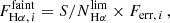$$ \begin{aligned} F_{\mathrm{H}\alpha ,\,i}^\mathrm{faint}={S/N}_{\mathrm{H}\alpha }^\mathrm{lim}\times F_{\mathrm{err},\,i}\,, \end{aligned} $$