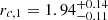 Mathematical equation: $ r_{c,1} = 1.94^{+0.14}_{-0.11} $